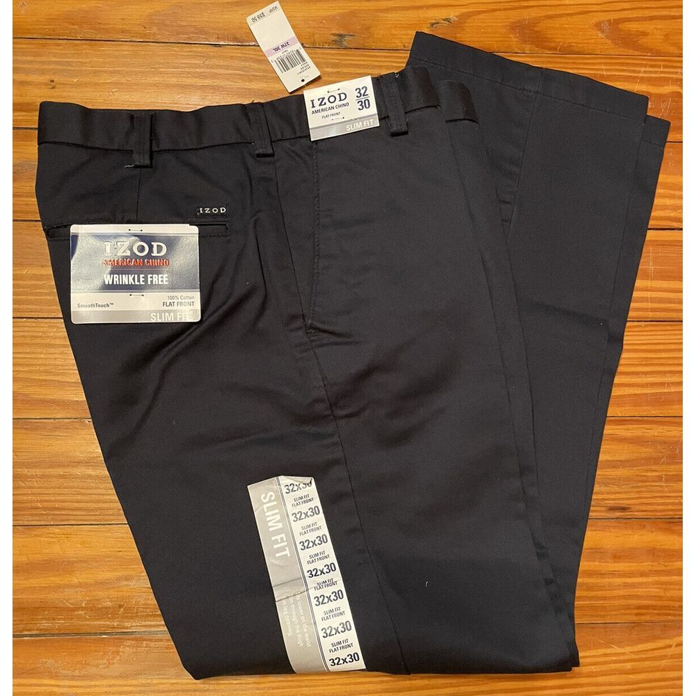 Navy IZOD American Chino Slim Fit Pants Size 32/30
